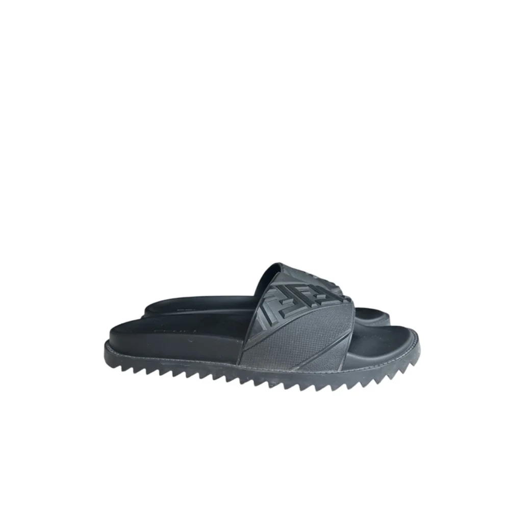 Fendi FF Motif Embossed Slides Size Men’s US8 Rubber Monogram